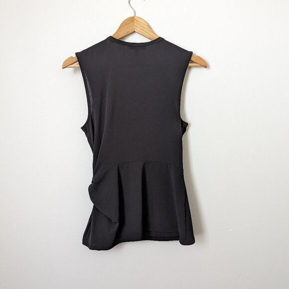 NWT Express black knot tie shoulder asymmetrical drape sleeveless top blouse - Picture 4 of 4